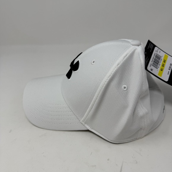 Under Armour Hat Mens M/L White Blitzing 3.0 Low Stretch Performance Golf Active - Picture 6 of 8